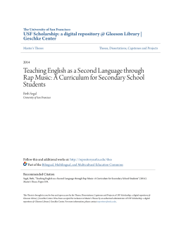 Teaching English as a Second Language through Rap Music