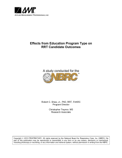 Effects from Education Program Type on RRT Candidate