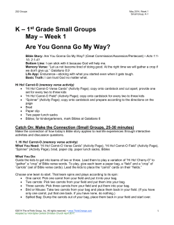 K &ndash; 1st Grade Small Groups April &ndash; Week 1 Feet First