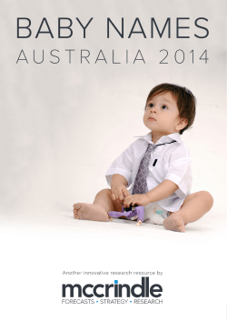 Baby Names Australia 2014 Report
