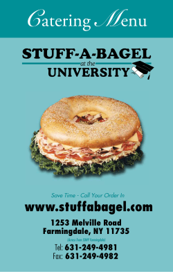 Catering Menu - Stuff a Bagel