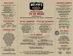 TO GO MENU - Melvin`s BBQ