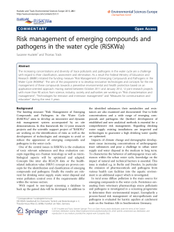 Risk management of emerging compounds and pathogens in the