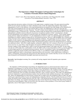 The Importance of High-Throughput Cell Separation