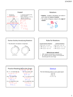 Prebell Rotations Rules for Rotations Practice Rotating About the