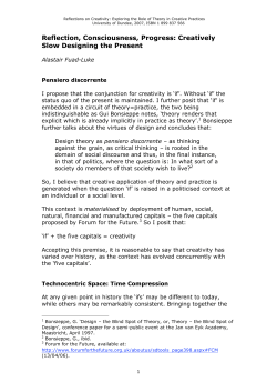 Reflection, Consciousness, Progress: Creatively