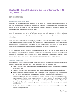 Ethical Conduct and the Role of Community in TB Drug