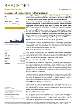 Harvest Minerals 27 September 2016
