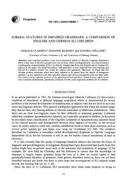 a comparison of english and german sli children