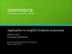 Approaches to simplify footprint assessment