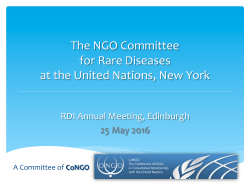 The NGO Committee for Rare Diseases at the United Nations, New