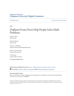 Disfluent Fonts Don`t Help People Solve Math Problems