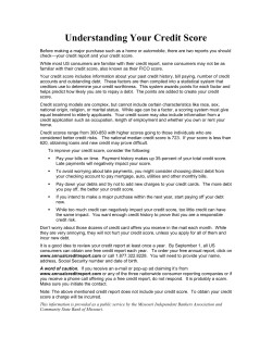 Understanding Your Credit Score