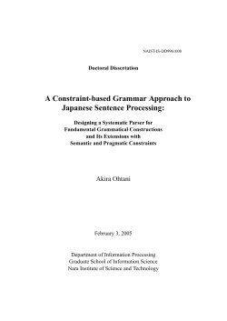 A Constraint-based Grammar Approach to Japanese Sentence