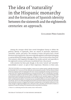 The idea of `naturality` in the Hispanic monarchy