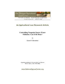 Controlling Nonpoint Source Water Pollution