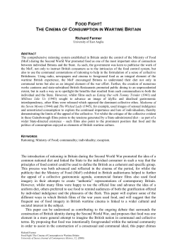 Food Fight! The Cinema of Consumption in Wartime Britain