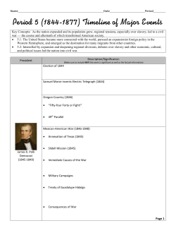Period 5 (1844-1877) Timeline of Major Events