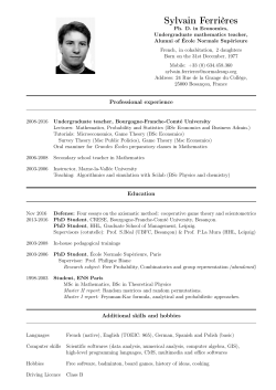 Sylvain Ferri&egrave;res - Toulouse School of Economics