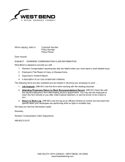 1900 SOUTH 18TH AVENUE &bull; WEST BEND, WI 53095 www