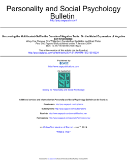 Bulletin Personality and Social Psychology