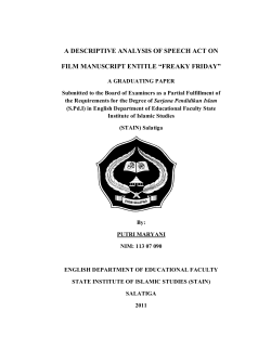 a descriptive analysis of speech act on film manuscript entitle &ldquo;freaky