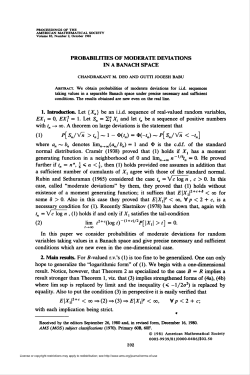 PROBABILITIES OF MODERATE DEVIATIONS IN A BANACH SPACE