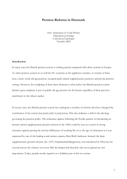 Pension Reforms in Denmark