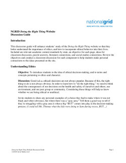 Activity: Ethics in Action Crossword