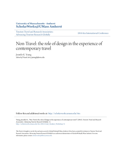 Non-Travel: the role of design in the experience of contemporary travel