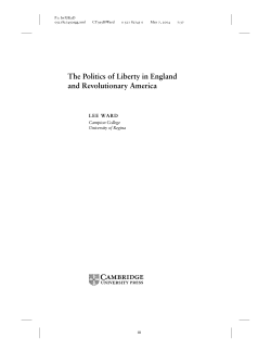 The Politics of Liberty in England and Revolutionary America