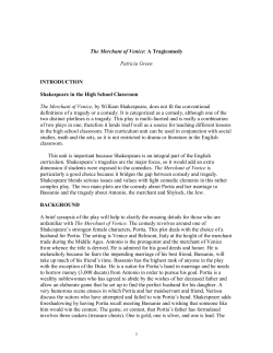 The Merchant of Venice: a Tragicomedy