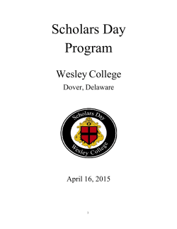 Scholars Day Program