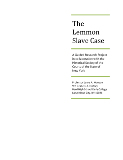 The Lemmon Slave Case - New York State Unified Court System