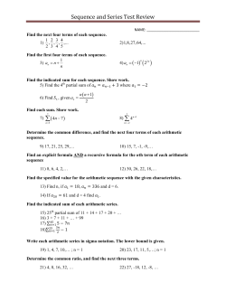 Sequence and Series Test Review
