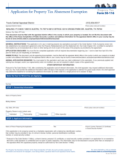 Application for Property Tax Abatement Exemption
