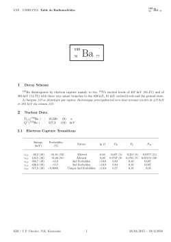 133 56 1 Decay Scheme 2 Nuclear Data 2.1 Electron Capture