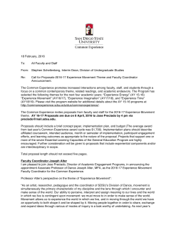 Experience Movement 2016-2017 - Division of Undergraduate Studies