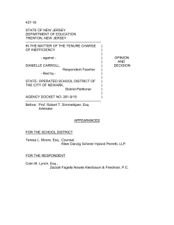 Arbitrator TEACHNJ Decisions