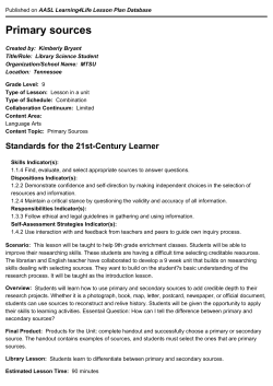 Primary sources - American Library Association