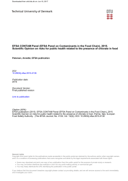 EFSA Panel on Contaminants in the Food Chain