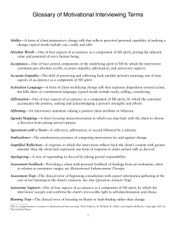 Glossary of Motivational Interviewing Terms