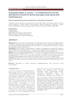HAEMOGLOBIN A2 LEVEL &ndash; A COMPARATIVE STUDY BETWEEN