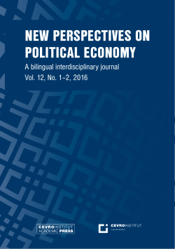 New PersPectives oN Political ecoNomy