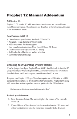 Prophet 12 OS 1.3 Addendum