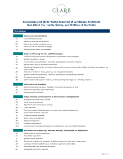 Knowledge and Skills/Tasks Required of Landscape Architects that