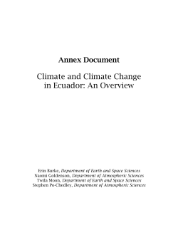 Climate and Climate Change in Ecuador