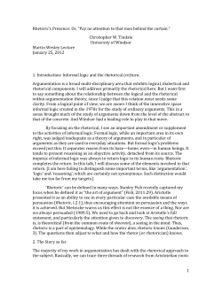 1 Rhetoric`s Presence - University of Windsor