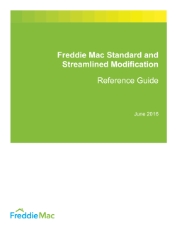Freddie Mac Standard and Streamlined Modification Reference Guide
