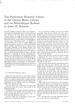 James M. Robinson, The Pachomian Monastic